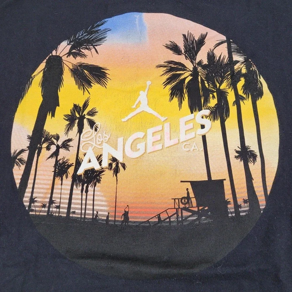 Air Jordan Los Angeles Graphic T Shirt Black Size Large